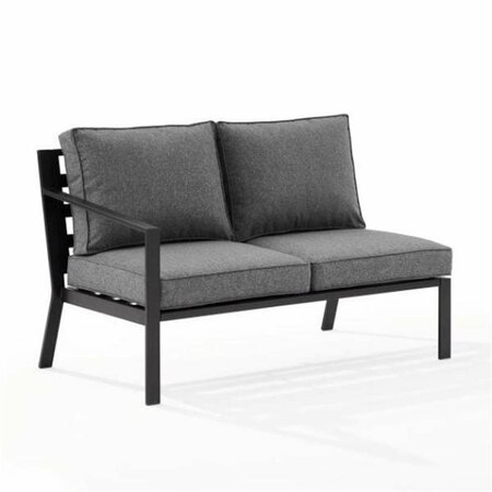 CLARK 34.5 x 51.25 x 28.75 in. Outdoor Metal Sectional Left Side Loveseat, Charcoal KO70370MB-CL